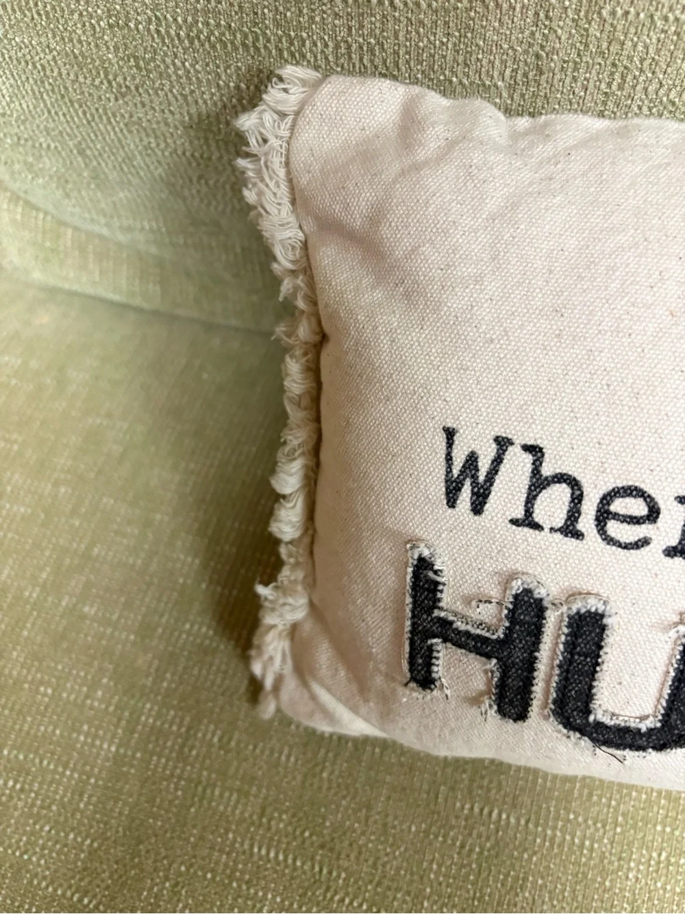 Hug A Dog Embroidered Decorative Pillow - White Black Home Decor